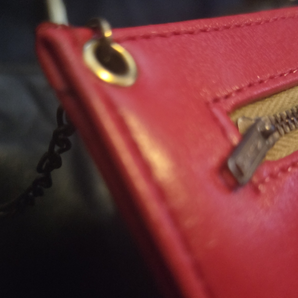 Vintage Koret Red Interior Leather Bag Classic Black Minimalist Shoulder Purse - Picture 7 of 17
